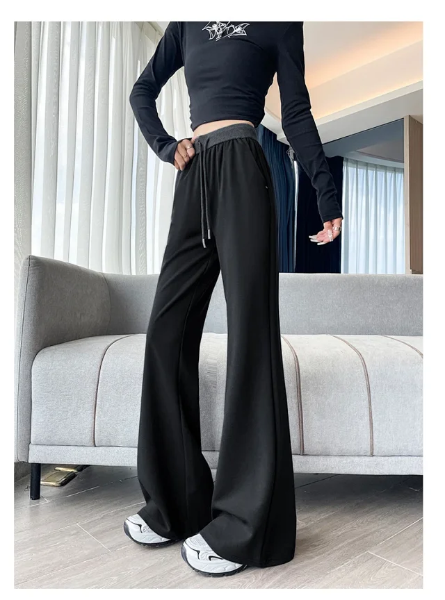 2025 Fall Women's High-Waisted Slimming Micro-Flare Trousers Detail
