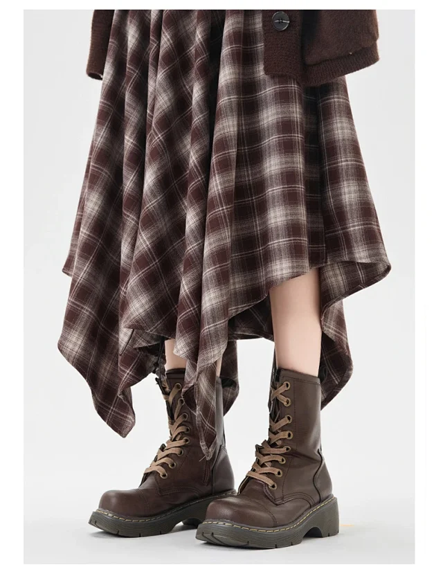 Vintage American Plaid Skirt Detail