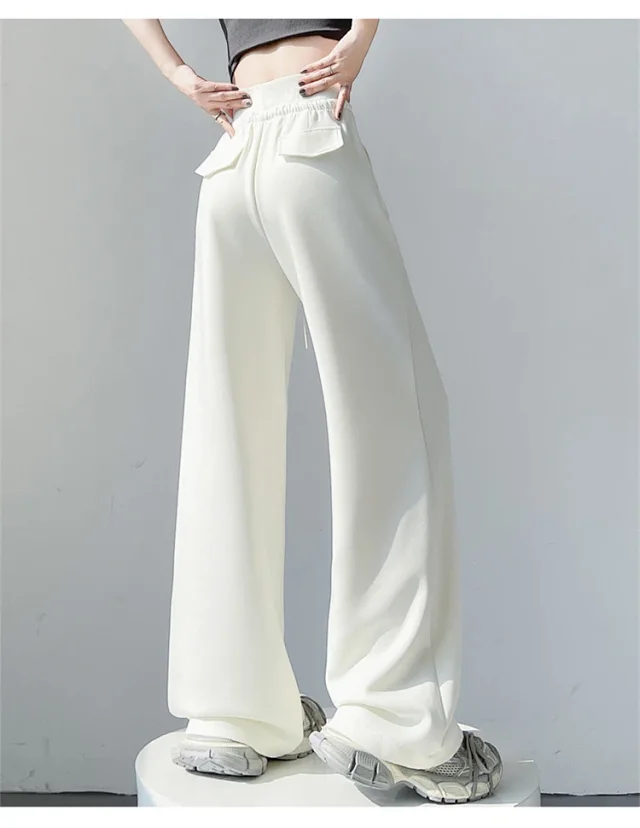 2025 Early Autumn Dopamine Yellow Flared Sweatpants for Women Detail