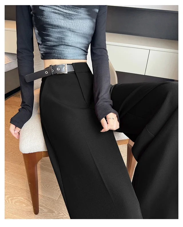 2025 Fall Old Money Style Wide-Leg Trousers Detail