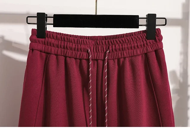 European Style Wide-Leg Sweatpants Detail