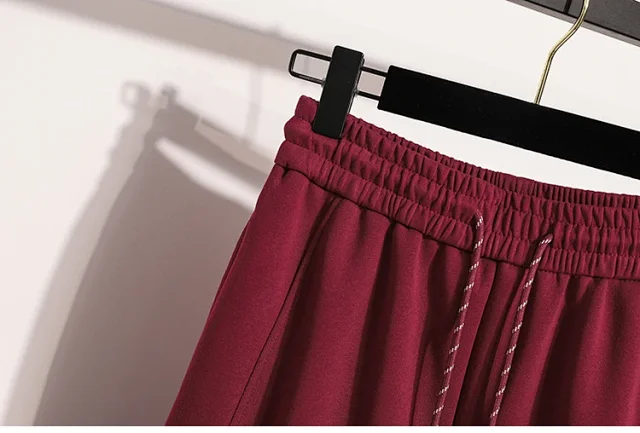 European Style Wide-Leg Sweatpants Detail