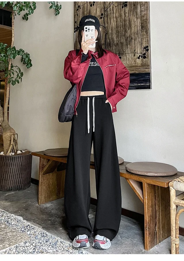 2025 Fall New American Slimming Deconstructed Casual Sweatpants for Women Detail