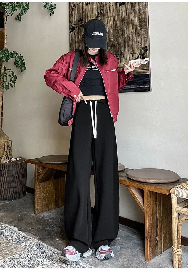 2025 Fall New American Slimming Deconstructed Casual Sweatpants for Women Detail