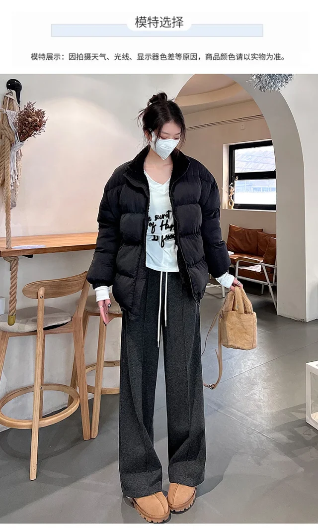Ladies' Acetate Cashmere Herringbone Straight Pants Detail