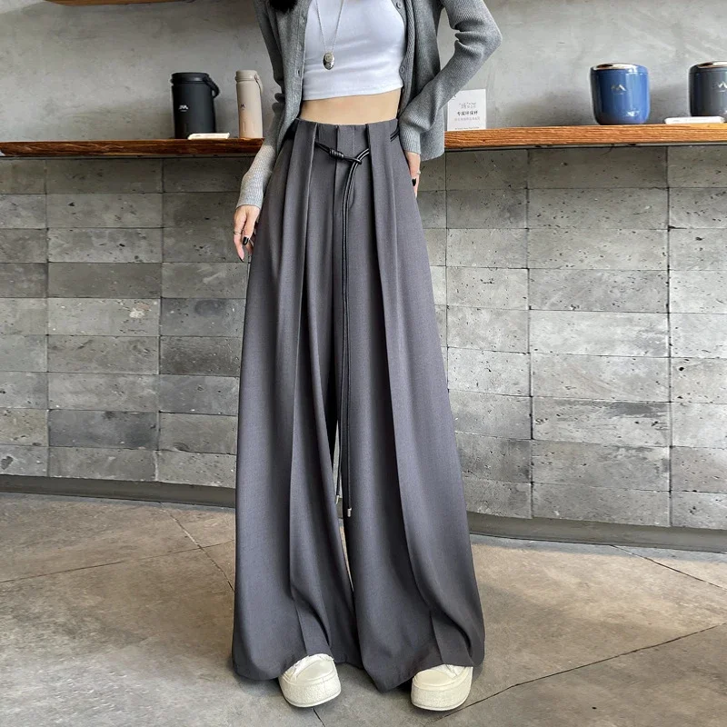 2025 Fall New Arrival: High-Waisted Wide-Leg Trousers for Women
