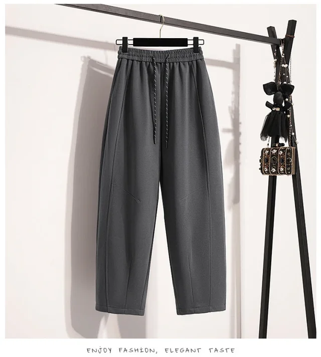 European Style Wide-Leg Sweatpants Detail