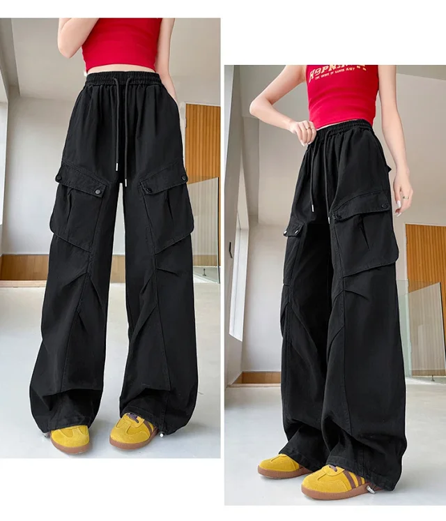 2025 Fall Women's Cargo Pants (High - waist Wide - leg) Detail