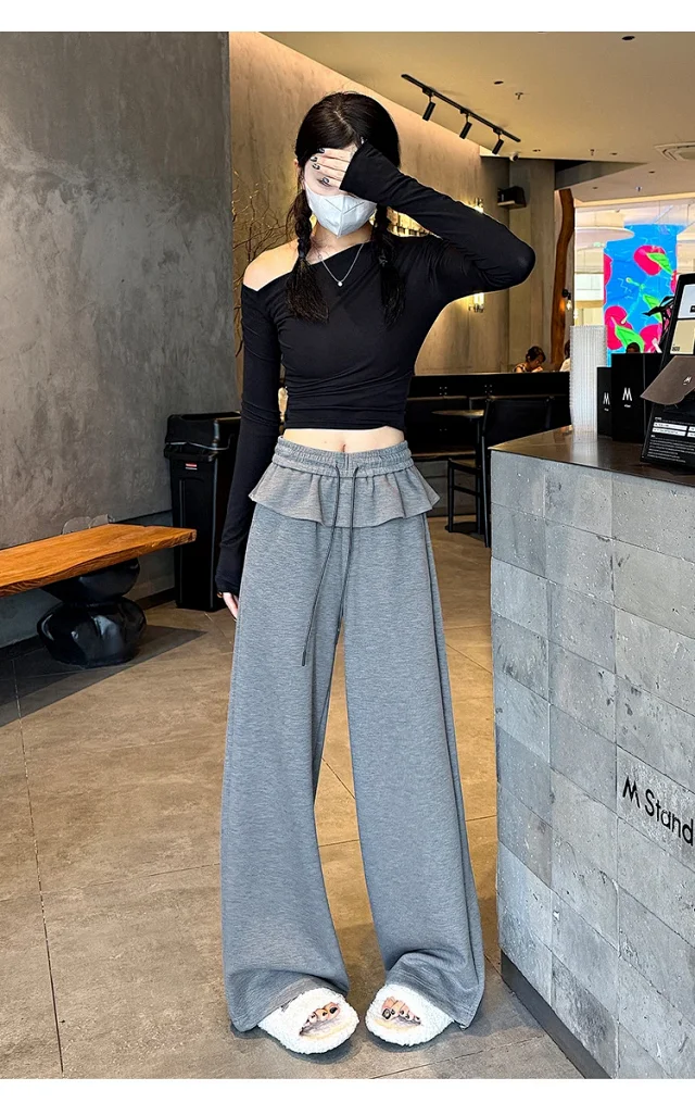 2025 Fall Women's Relaxed Fit Ballet-style Sweatpants Detail