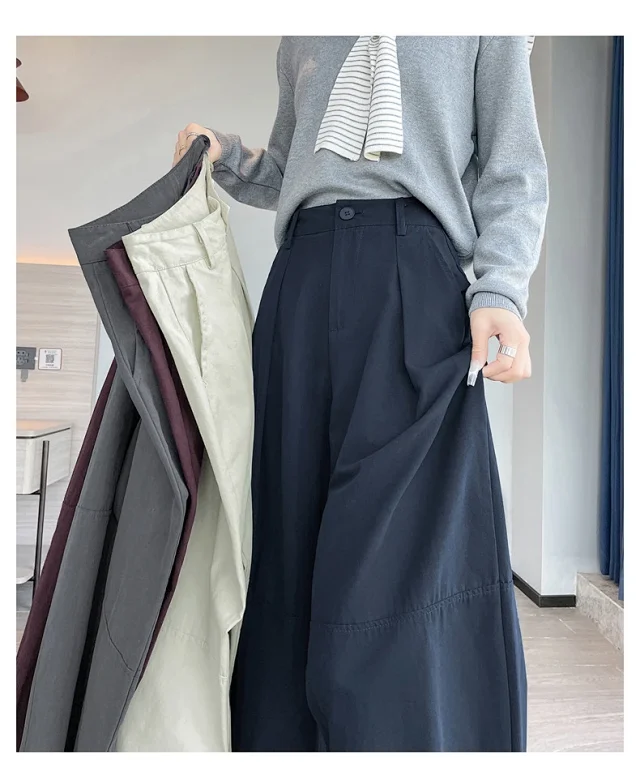 2025 Early Fall Korean Wide - leg Pants Detail