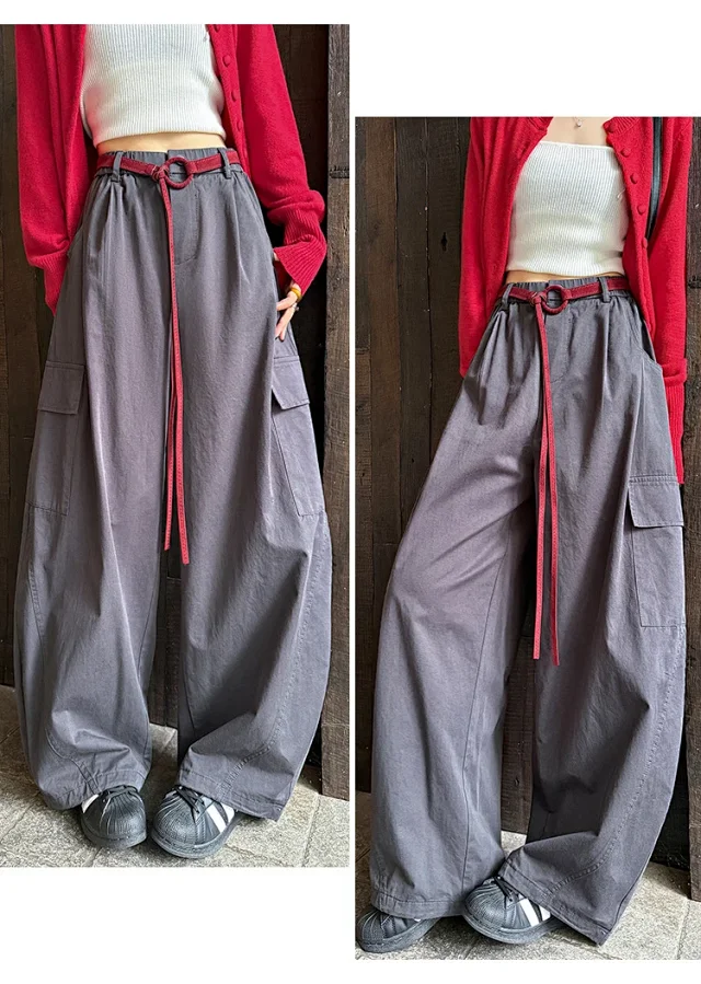 American High-waisted Slimming Cargo Pants Detail