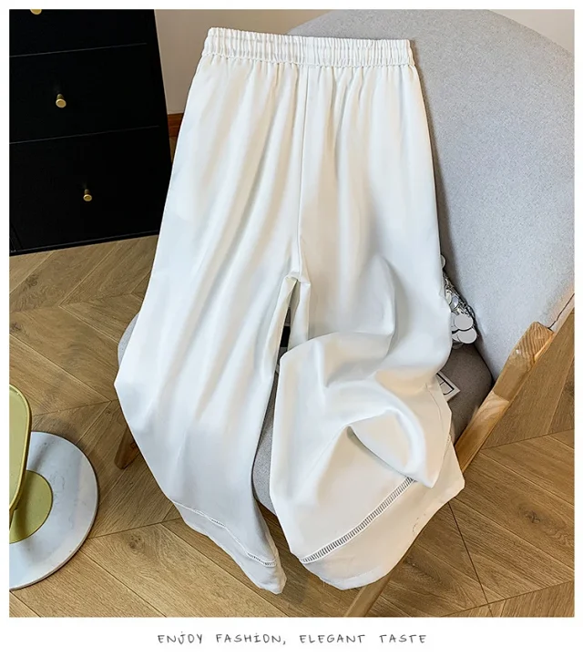 2025 Fall Thickened Tencel Hollow Straight Pants Detail