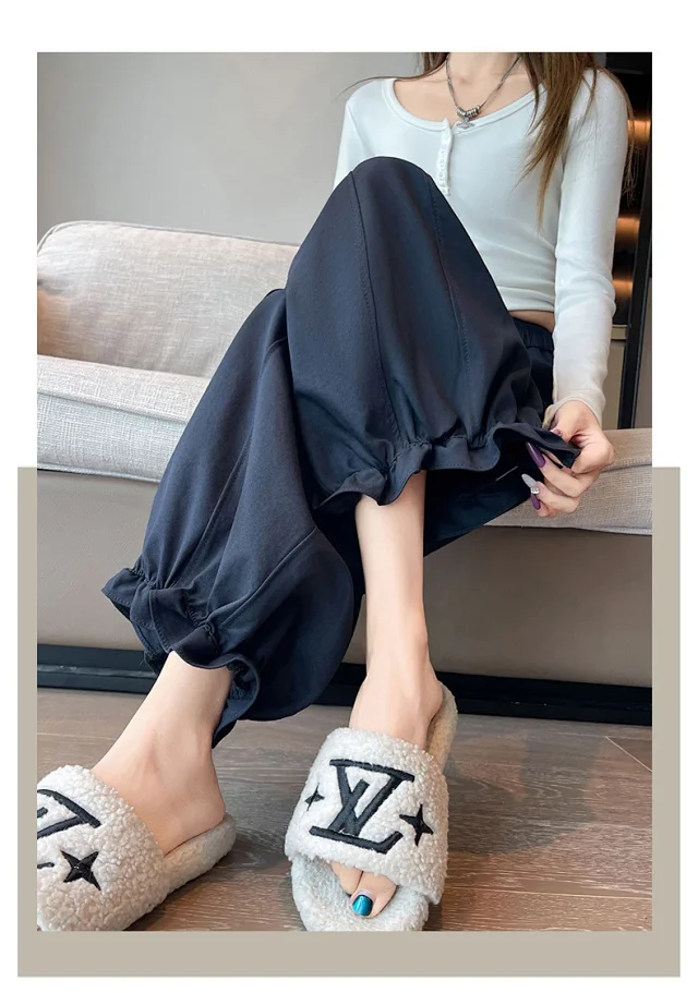 High-Waist Slimming 9/10 Casual Pants for Women 2025 Autumn New Detail