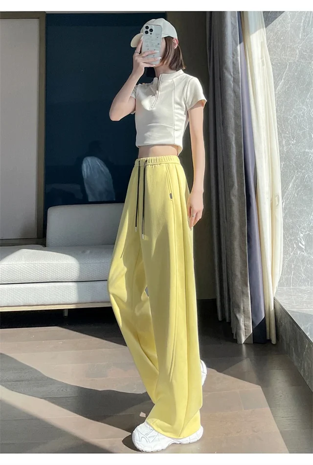 Women's 2025 Fall High-Waist Wide-Leg Pants Detail