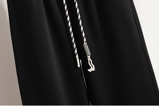 2025 Fall New Women's High - Waist Wide - Leg Sport Pants Detail