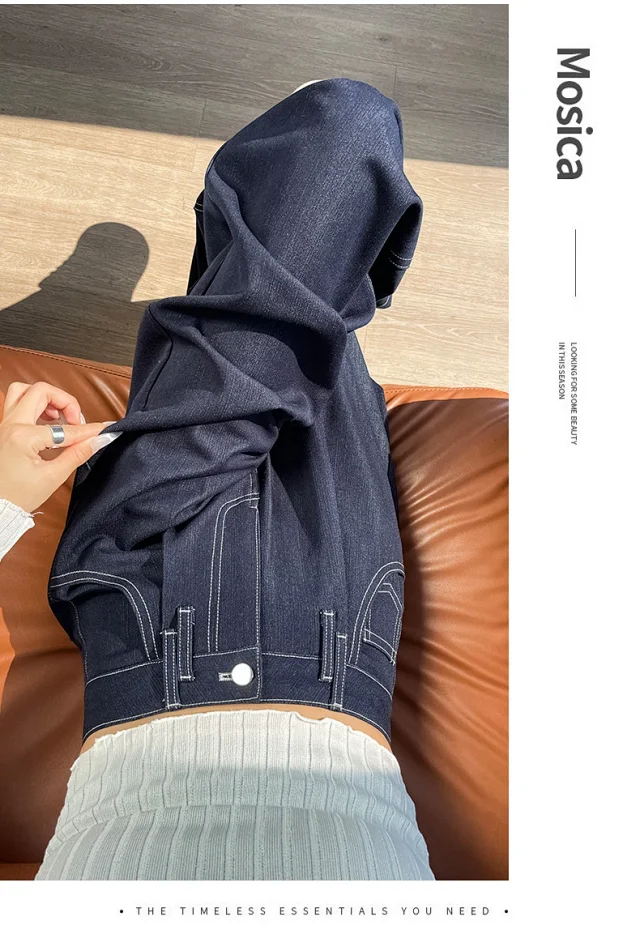 Women's Soft Denim Wide-Leg Pants Detail