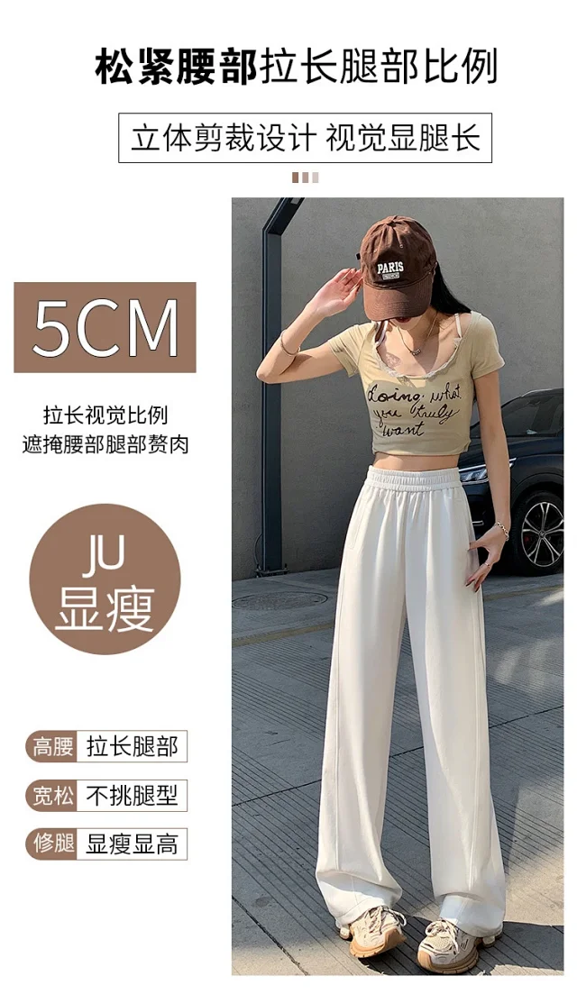 2025 Women's Slim Fit High - Waist Wide - Leg Pants Detail
