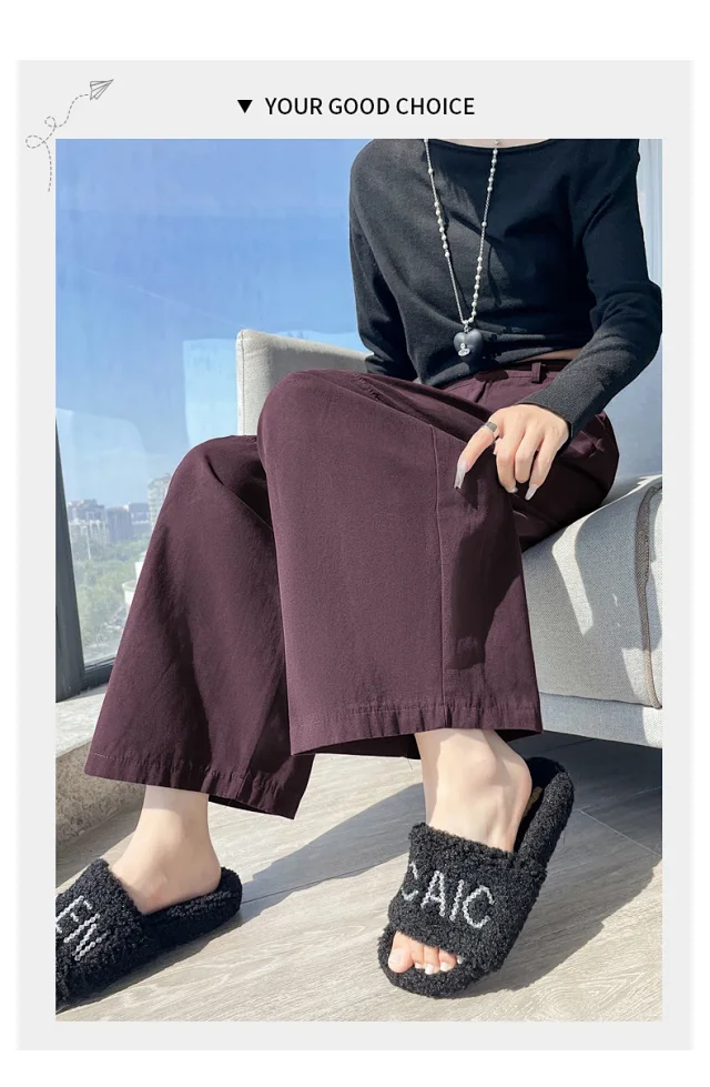 2025 Early Fall Korean Wide - leg Pants Detail