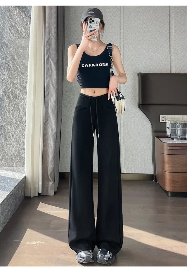 2025 Autumn New Thin Micro-flare Sport Pants for Women Detail