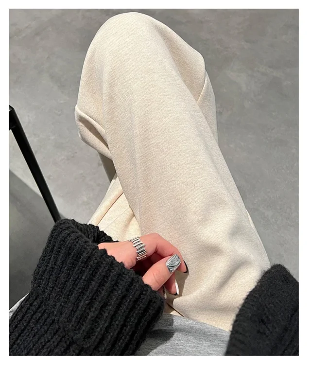 Fluffy Cloudy Lazy Soft Cashmere Wide-Leg Pants for Women Detail