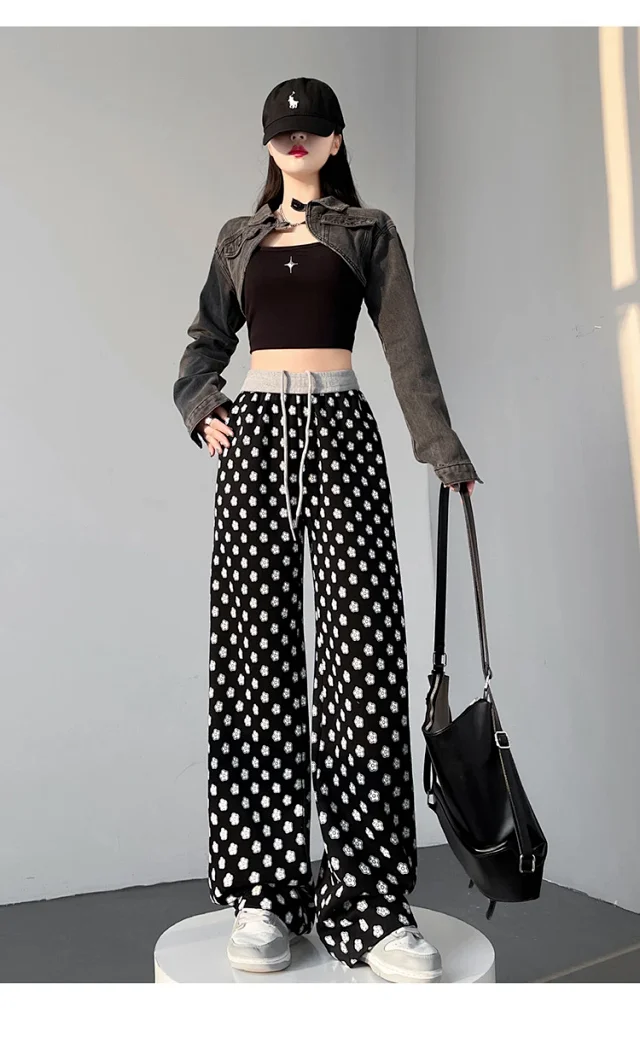 Women's High-waist Drawstring Wide-leg Pants (2025 Fall New) Detail
