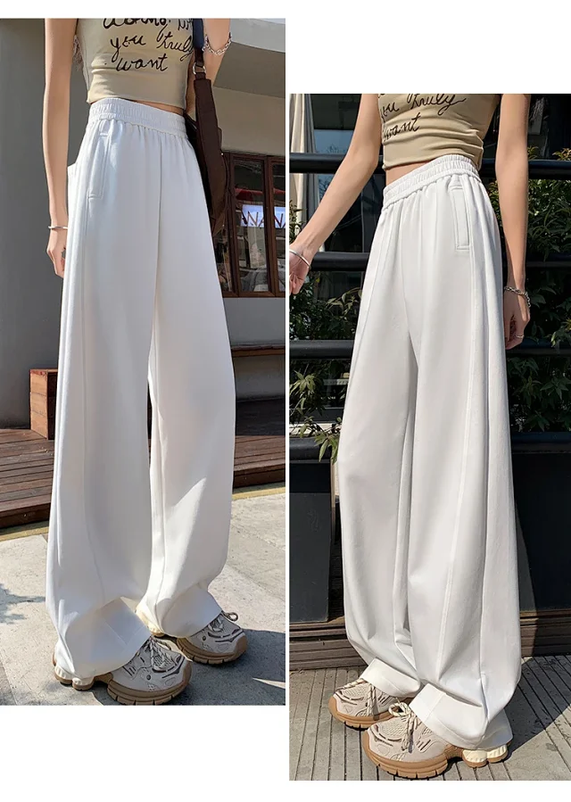 2025 Women's Slim Fit High - Waist Wide - Leg Pants Detail