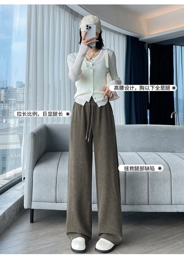 2025 Women's Cashmere Wide-Leg Pants Detail