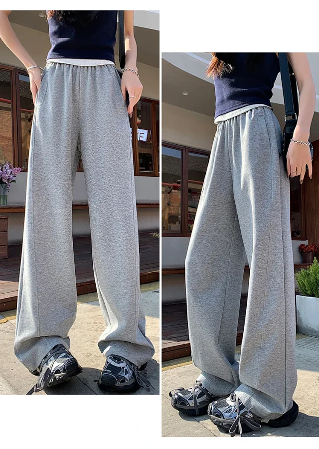 2025 Women's Slim Fit High - Waist Wide - Leg Pants Detail
