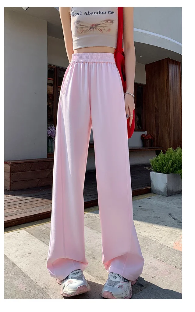 2025 Women's Slim Fit High - Waist Wide - Leg Pants Detail
