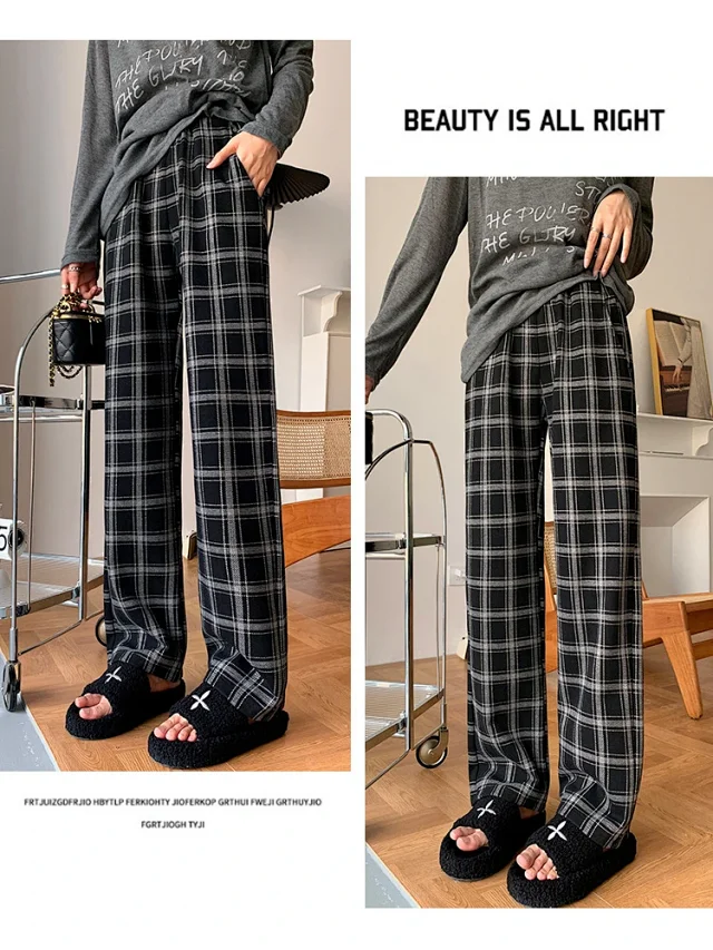 American Checkered Women's Trousers Detail