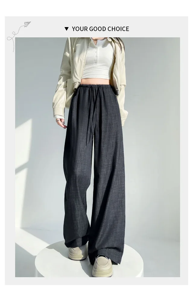 Women's Wide-Leg Denim Pants Detail