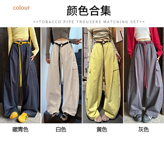 American High-waisted Slimming Cargo Pants Detail