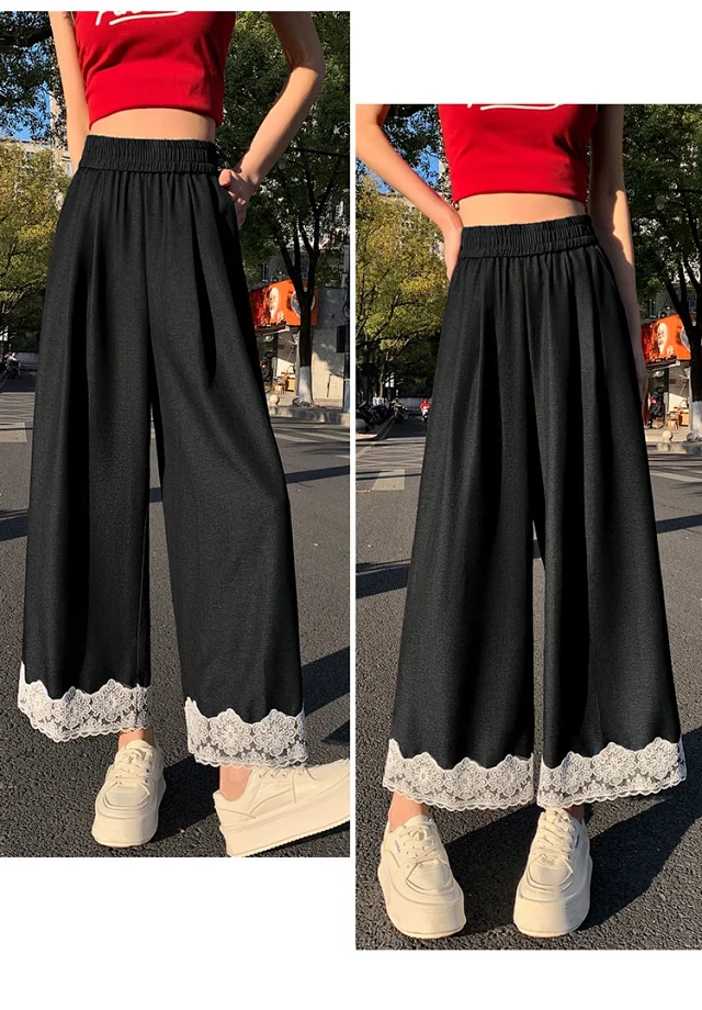 Women's 2025 Spring Lace Wide-leg Pants Detail