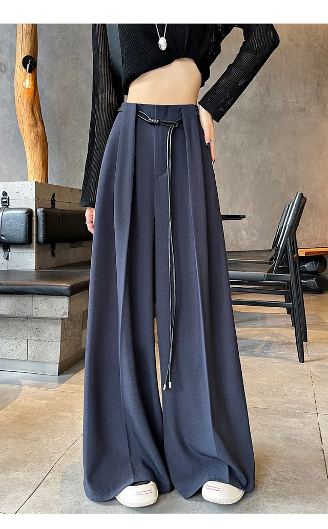 2025 Fall New Arrival: High-Waisted Wide-Leg Trousers for Women Detail