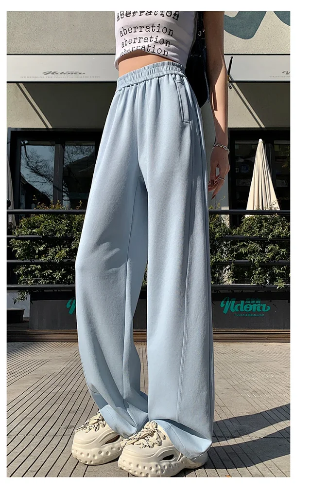 2025 Women's Slim Fit High - Waist Wide - Leg Pants Detail