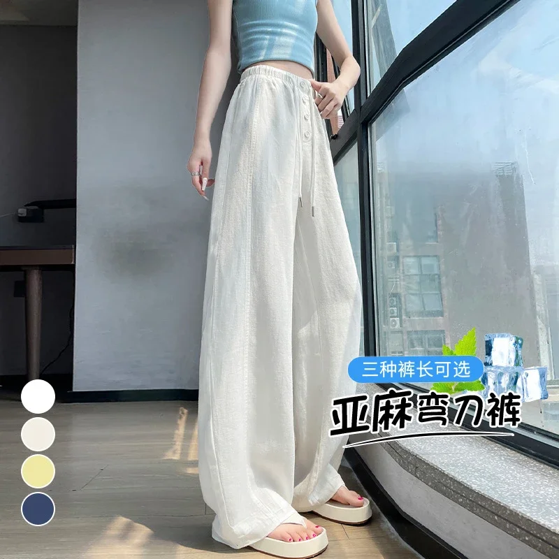 Lyocell Linen Wide - leg Pants