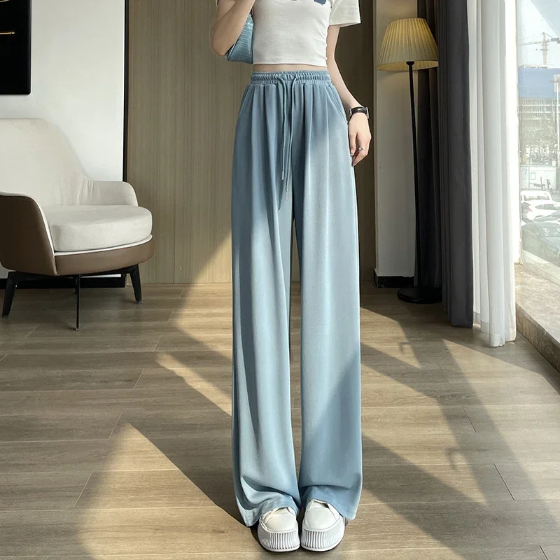 Women's Cupro Wide - Leg Pants 2025 Summer New