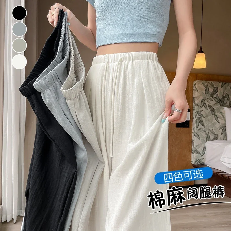 Women's Linen Wide-leg Pants