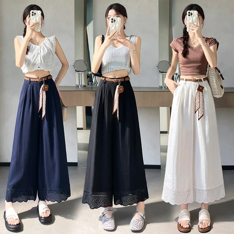 2025 Summer Linen Cropped Trousers