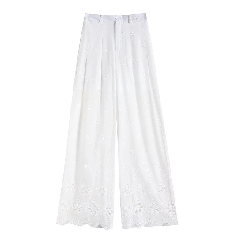 Women's Lace Hollow Wide-Leg Pants 2025 Summer New