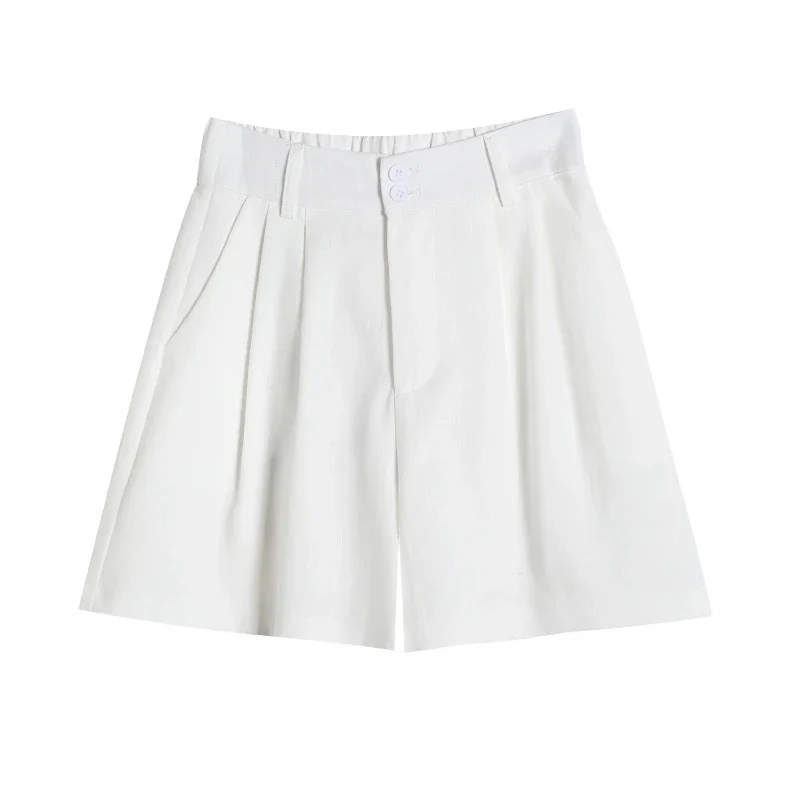 2025 Summer Women's Ice Silk Linen Shorts