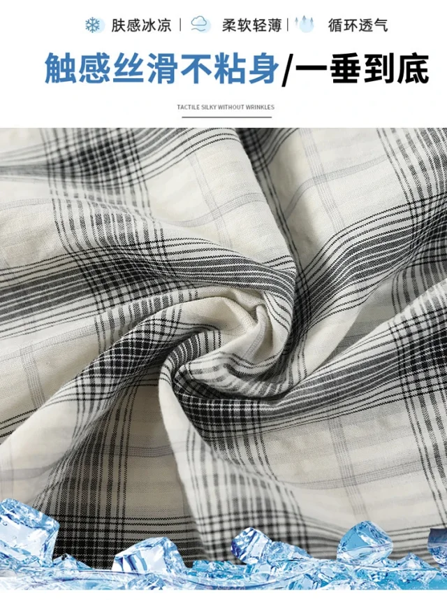 Ladies' Summer Retro Plaid Loose Pants Detail