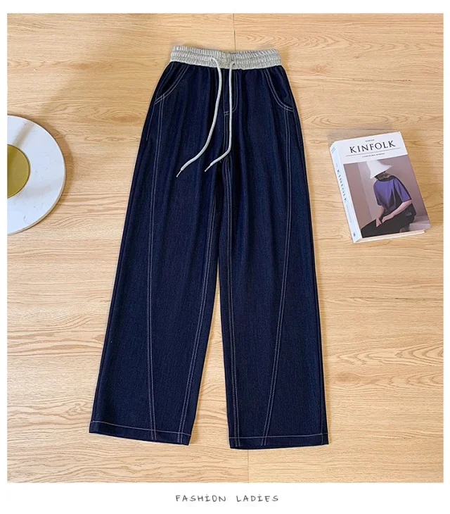 2025 Summer Tencel High-Waist Wide-Leg Pants Detail