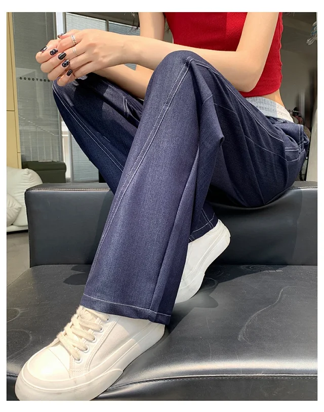 Tencel Denim Straight Leg Pants 2025 Detail