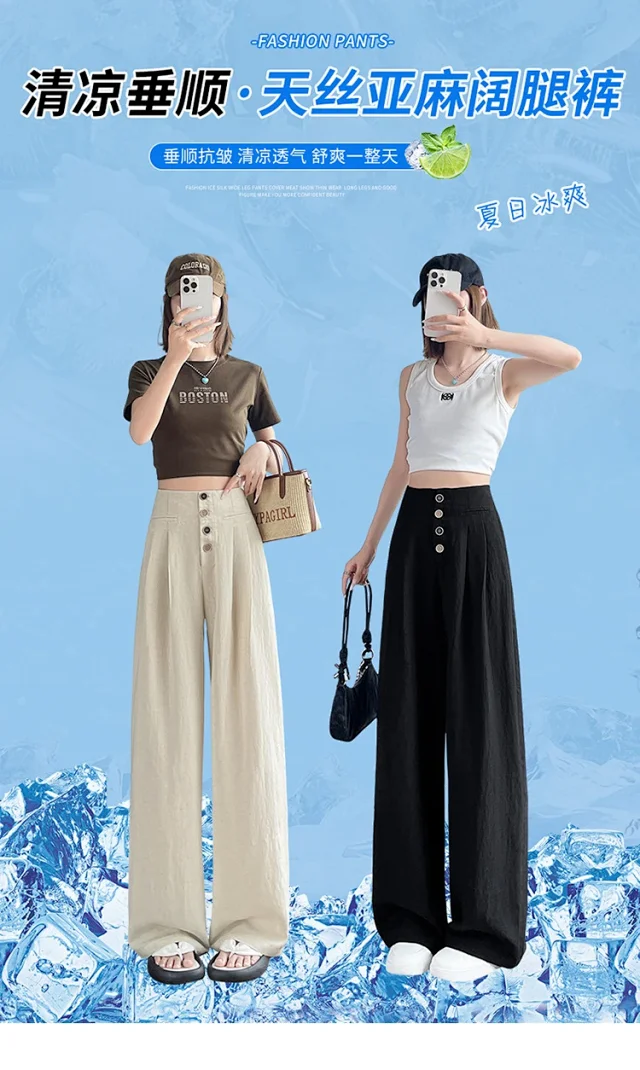 Linen Wide-Leg Pants 2025 Detail
