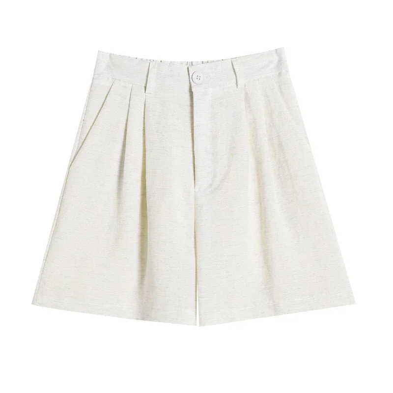 2025 Summer Ice Linen Wide-Leg Shorts for Women