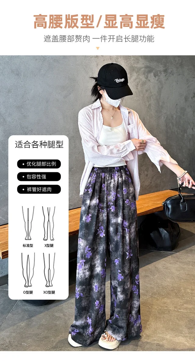 Women's Silk Wide-Leg Pants Detail
