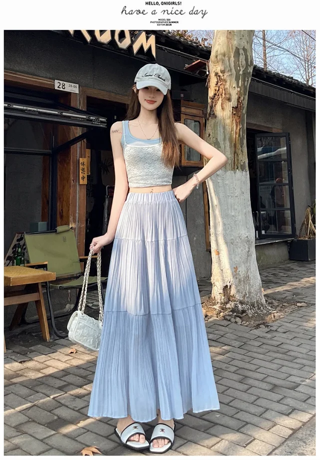 Purple Pleated Midi Skirt 2025 Spring/Summer Detail