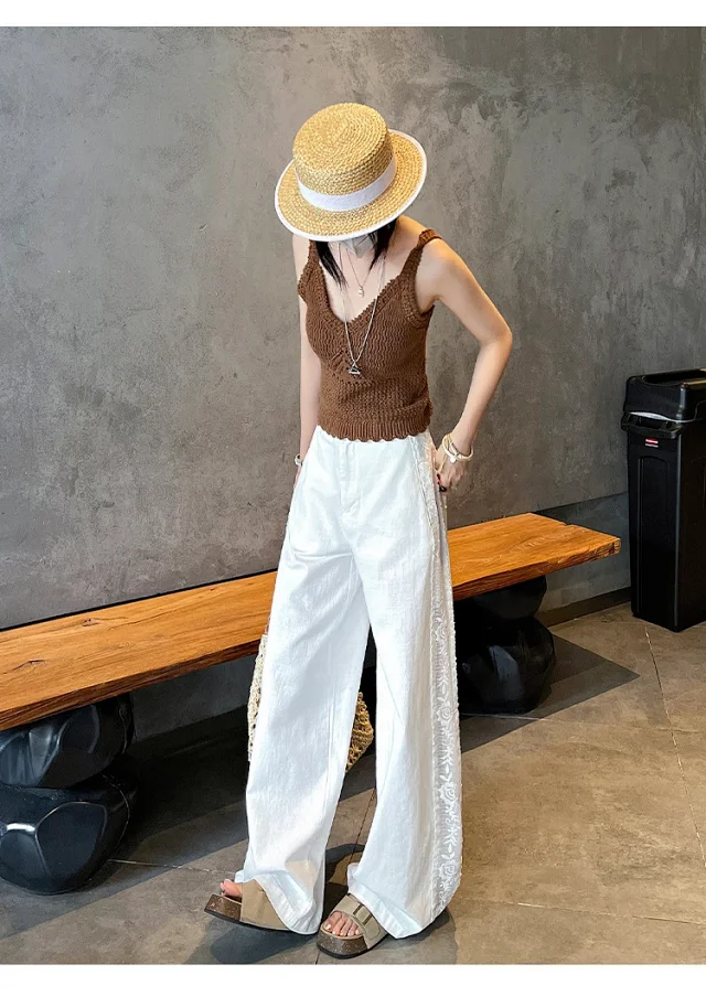 ASOFFICIAL Blogger Recommends Korean Style High-waisted Wide-leg Pants Detail