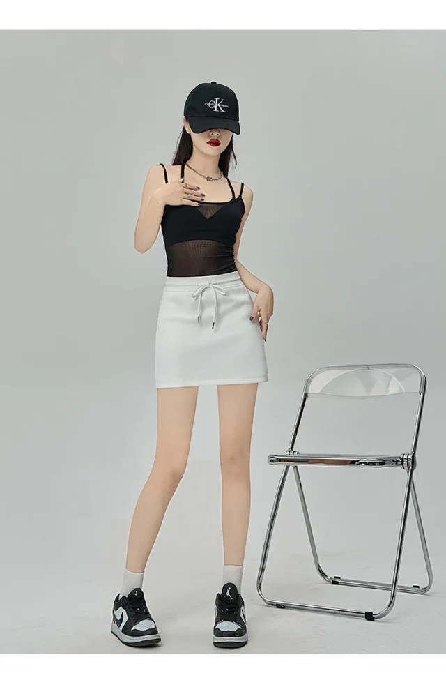 2025 Grey High - Waist A - Line Skirt for Women Detail